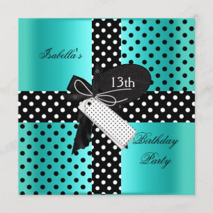 Invitation Fête d'anniversaire pour adolescentes de 13 ans