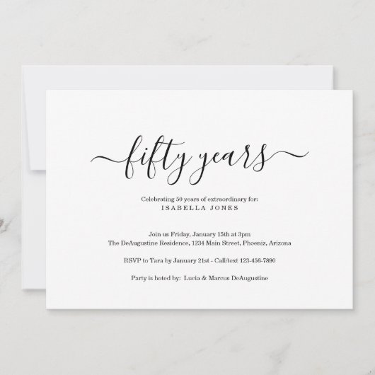 Invitation Fête d'anniversaire pour adultes (Devant)