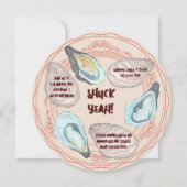 Invitation Fête d'anniversaire pour adultes Huîtres grillées, (Devant)