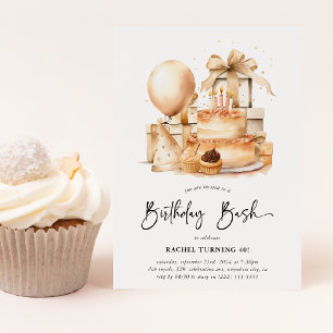 Invitation Fête d'anniversaire pour adultes mignonne à tout â