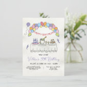 Invitation Fête d'anniversaire pour adultes Whimsical tiré à  (Debout devant)