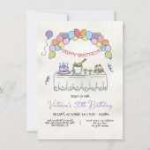 Invitation Fête d'anniversaire pour adultes Whimsical tiré à  (Devant)