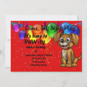 Invitation Fête d'anniversaire pour animaux (Devant)