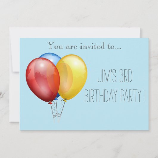Invitation Fête d'anniversaire pour bébé ou tout petit enfant (Devant)