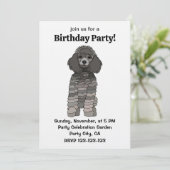 Invitation Fête d'anniversaire pour chien caniche (Debout devant)