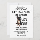 Invitation Fête d'anniversaire pour chien Pitbull (Devant)