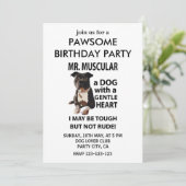 Invitation Fête d'anniversaire pour chien Pitbull (Debout devant)