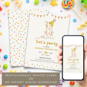 Invitation Fête d'anniversaire pour chien sur le thème de la