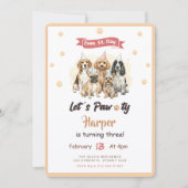 Invitation Fête d'anniversaire pour chiot mignon moderne (Devant)