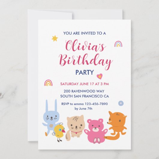 Invitation Fête d'anniversaire pour enfant (Devant)