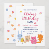Invitation Fête d'anniversaire pour enfant (Devant / Derrière)