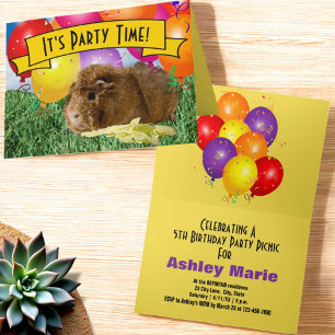 Invitation Fête d'anniversaire pour enfant avec des ballons d