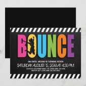 Invitation Fête d'anniversaire pour enfants à Trampoline Cour (Devant / Derrière)
