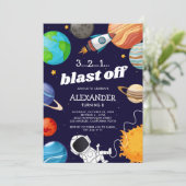 Invitation Fête d'anniversaire pour enfants astronautes de l' (Debout devant)