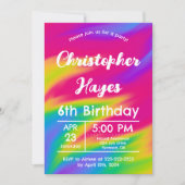 Invitation Fête d'anniversaire pour enfants avec confettis ar (Devant)