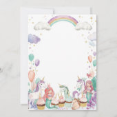 Invitation Fête d'anniversaire pour enfants avec créatures fa (Dos)