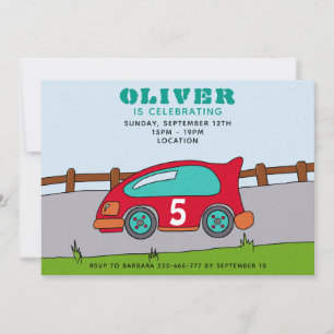 Invitation Fête d'anniversaire pour enfants avec un dessin de