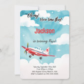 Invitation Fête d'anniversaire pour enfants avion éditable (Devant)