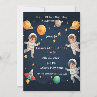 Invitation Fête d'anniversaire pour enfants de 6 ans : Aventu