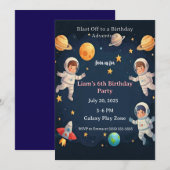 Invitation Fête d'anniversaire pour enfants de 6 ans : Aventu (Devant / Derrière)