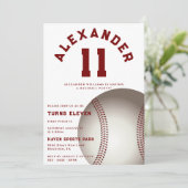 Invitation Fête d'anniversaire pour enfants de baseball (Debout devant)