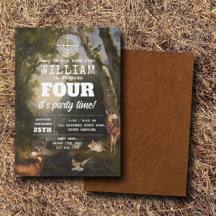Invitation Fête d'anniversaire pour enfants de chasseur de pl