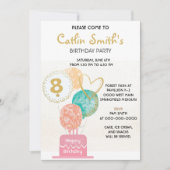 Invitation Fête d'anniversaire pour enfants fille moderne bal (Devant)