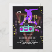 Invitation Fête d'anniversaire pour enfants Neon Let's Jump K (Devant)