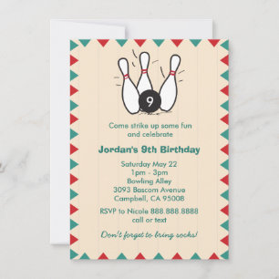 Invitation Fête d'anniversaire pour enfants ou adultes Retro