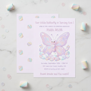 Invitation Fête d'anniversaire pour enfants Papillon Rêve de