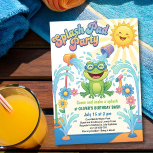 Invitation Fête d'anniversaire pour enfants Parc aquatique av