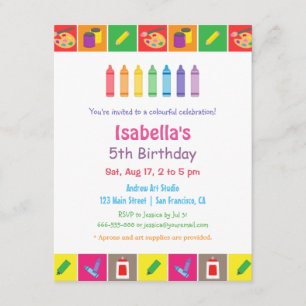 Invitation Fête d'anniversaire pour enfants sur le thème des