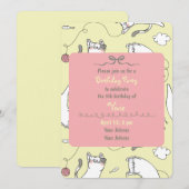 Invitation Fête d'anniversaire pour enfants sur le thème du c (Devant / Derrière)