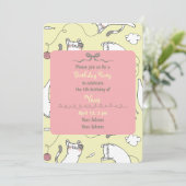 Invitation Fête d'anniversaire pour enfants sur le thème du c (Debout devant)