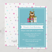 Invitation Fête d'anniversaire pour enfants Teddy Bear d1 (Devant / Derrière)
