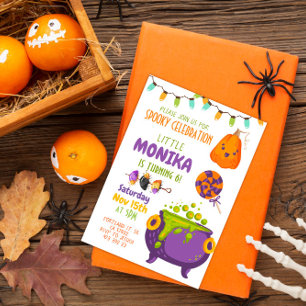 Invitation Fête d'anniversaire pour enfants thème sorcière Ch