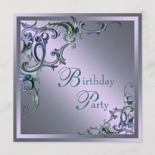 Invitation Fête d'anniversaire pour femme de toute année Bleu