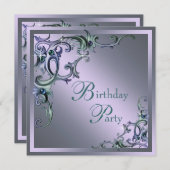 Invitation Fête d'anniversaire pour femme de toute année en b (Devant / Derrière)