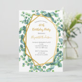 Invitation Fête d'anniversaire pour femmes avec verdure d'euc (Debout devant)