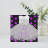 Invitation Fête d'anniversaire pour filles de 13 ans (Debout devant)