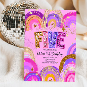 Invitation Fête d'anniversaire pour filles de 5 ans