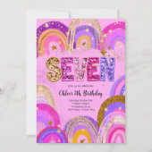 Invitation Fête d'anniversaire pour filles de 7 ans (Devant)