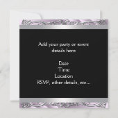 Invitation Fête d'anniversaire pour filles et femmes en noir (Dos)