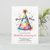 Invitation Fête d'anniversaire pour filles peinture artistiqu (Debout devant)