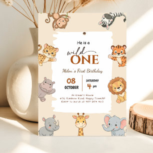 Invitation Fête d'anniversaire pour garçon 1 an sur le thème