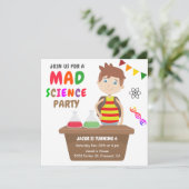 Invitation Fête d'anniversaire pour garçons avec expérience d (Debout devant)