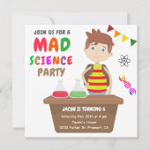Invitation Fête d'anniversaire pour garçons avec expérience d (Devant)