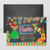 Invitation Fête d'anniversaire pour garçons Fiesta (Devant / Derrière)