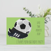 Invitation Fête d'anniversaire pour garçons sur le thème du f (Debout devant)