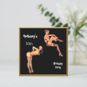 Invitation Fête d'anniversaire pour hommes de n'importe quel  (Debout devant)